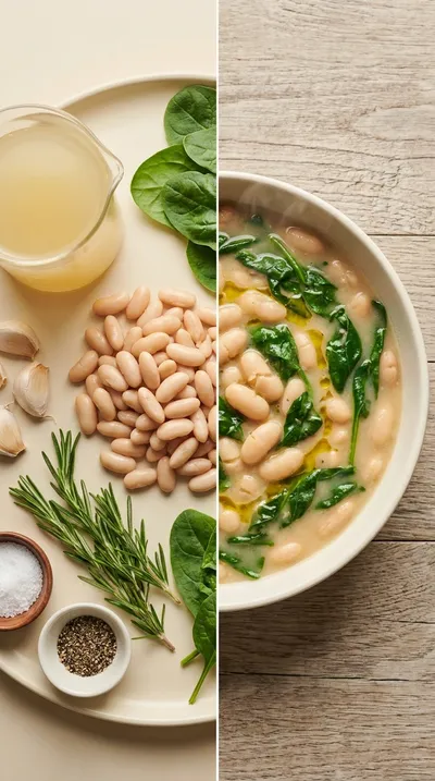 Easy Rosemary Garlic White Bean Soup - ready to serve