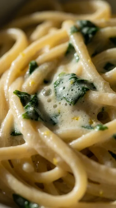Lighter Spinach Alfredo Pasta – Step by Step - ingredients preparation