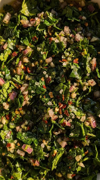 Chimichurri Sauce – Tangy Fresh Garlic Condiment - ingredients preparation