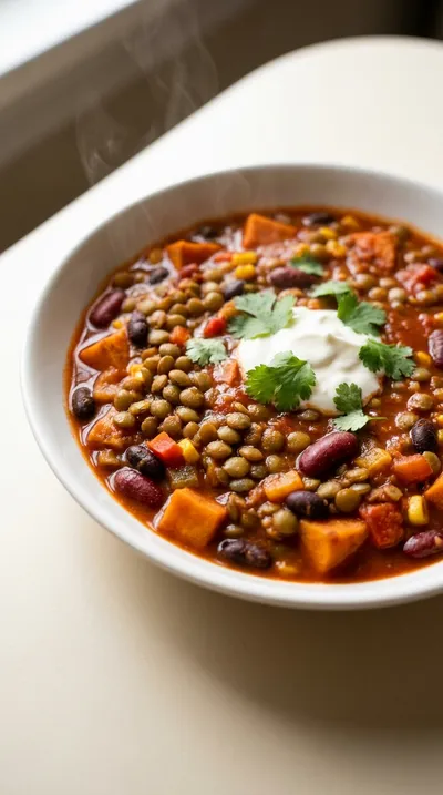 Slow Cooker Vegetarian Lentil Chili