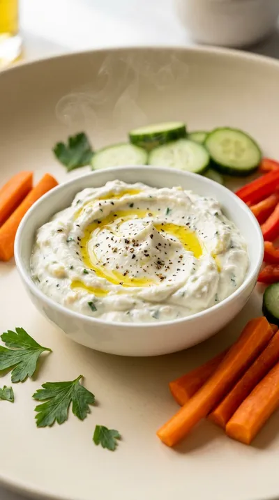 Garlic Herb Whipped Cottage Cheese Dip