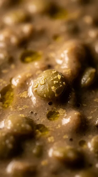 Lentils with Creamy Mushroom Gravy - ingredients preparation