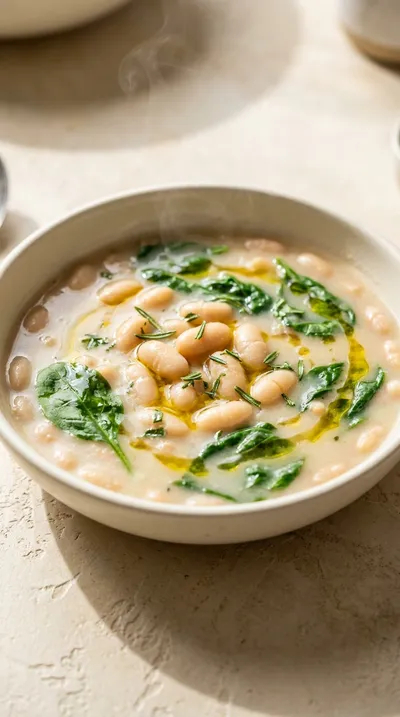 Easy Rosemary Garlic White Bean Soup