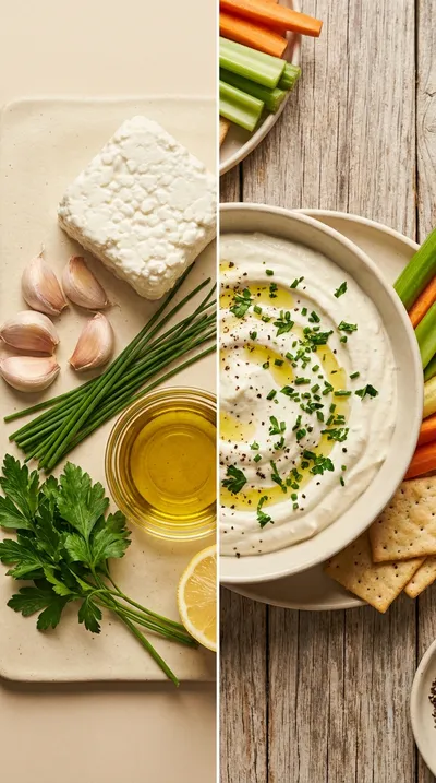 Garlic Herb Whipped Cottage Cheese Dip - ready to serve