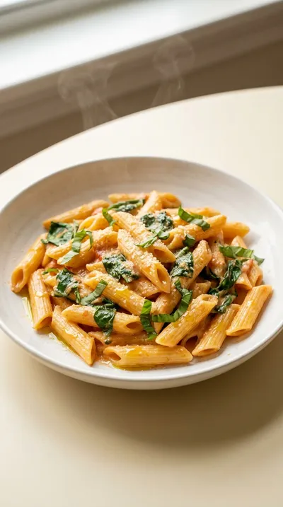 Creamy Tomato Spinach Pasta – Quick Vegetarian Dinner
