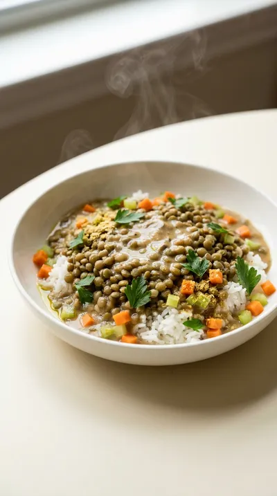 Lentils with Creamy Mushroom Gravy