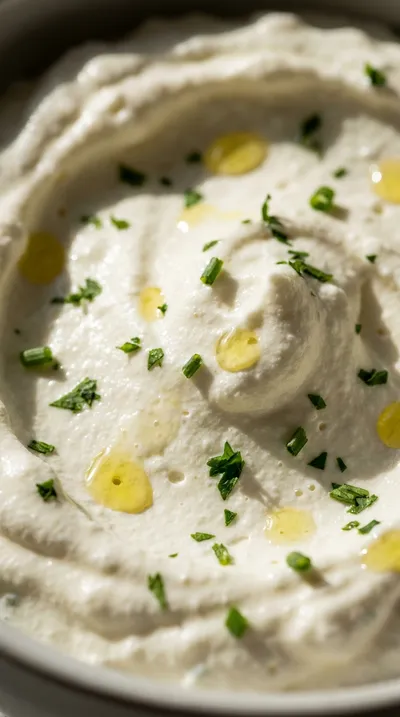 Garlic Herb Whipped Cottage Cheese Dip - ingredients preparation